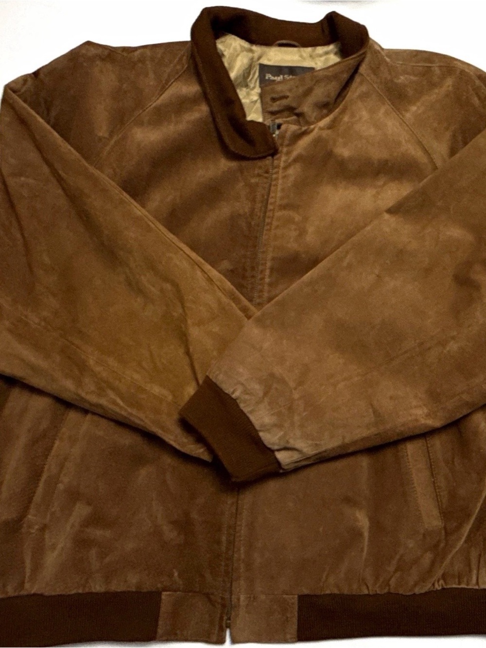 Paul Stuart Men's Brown Suede Bomber Jacket - Classic Casual